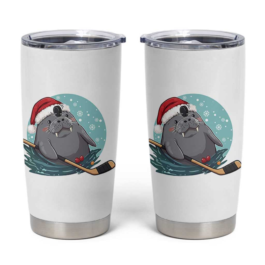 Snowy Seal Ice Hockey Lover Tumbler Cup Funny Christmas Gift - Wonder Print Shop