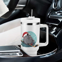 Snowy Seal Ice Hockey Lover Tumbler With Handle Funny Christmas Gift - Wonder Print Shop