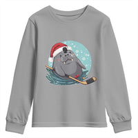 Snowy Seal Ice Hockey Lover Youth Sweatshirt Funny Christmas Gift - Wonder Print Shop