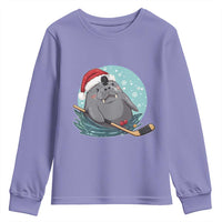 Snowy Seal Ice Hockey Lover Youth Sweatshirt Funny Christmas Gift - Wonder Print Shop