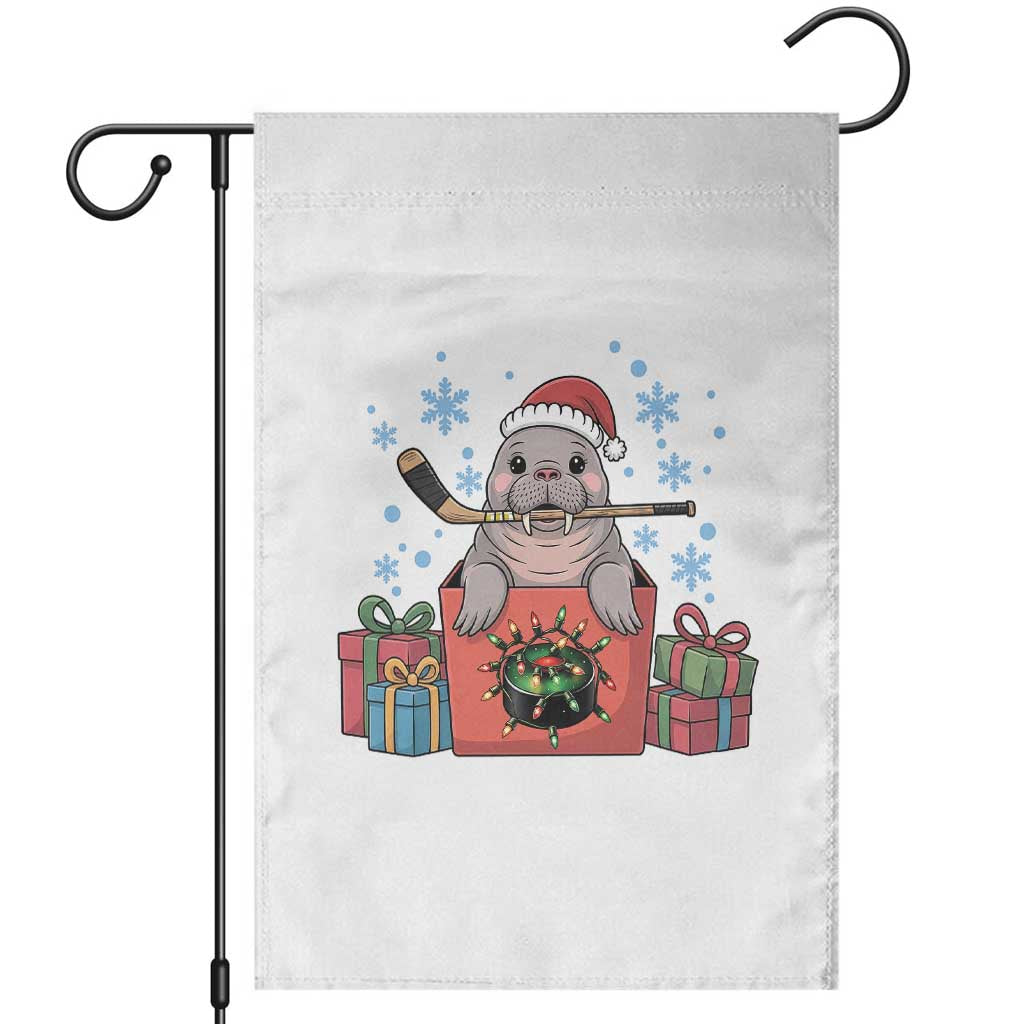 Santa Seal Playing Ice Hockey Garden Flag Funny Christmas Gift - Wonder Print Shop