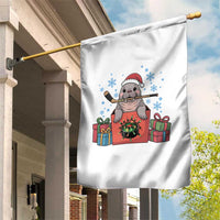 Santa Seal Playing Ice Hockey Garden Flag Funny Christmas Gift - Wonder Print Shop