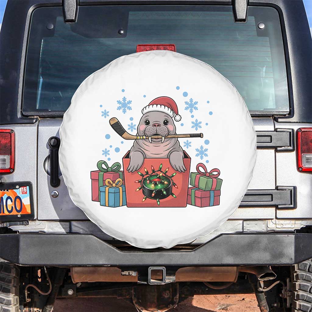 Santa Seal Playing Ice Hockey Spare Tire Cover Funny Christmas Gift - Wonder Print Shop