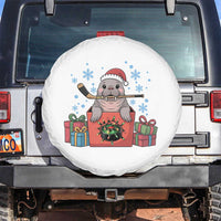 Santa Seal Playing Ice Hockey Spare Tire Cover Funny Christmas Gift - Wonder Print Shop
