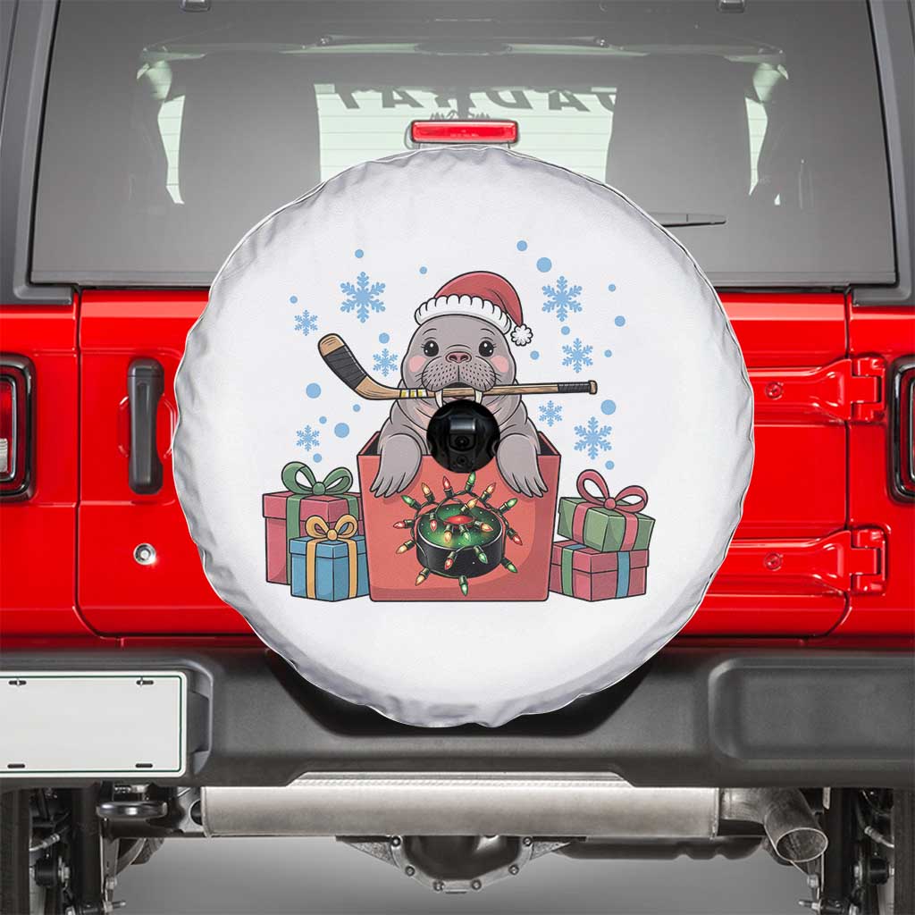 Santa Seal Playing Ice Hockey Spare Tire Cover Funny Christmas Gift - Wonder Print Shop
