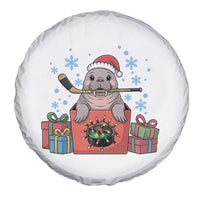 Santa Seal Playing Ice Hockey Spare Tire Cover Funny Christmas Gift - Wonder Print Shop