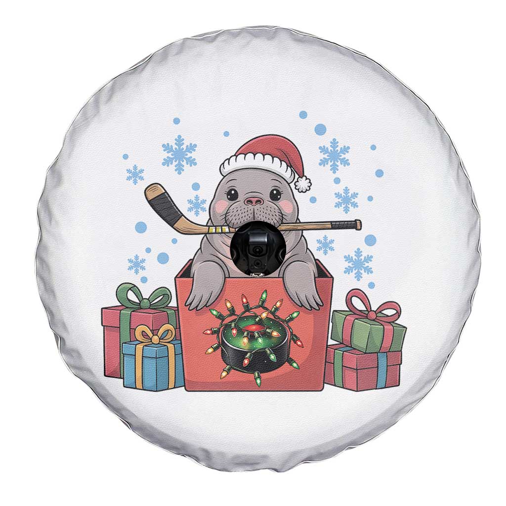 Santa Seal Playing Ice Hockey Spare Tire Cover Funny Christmas Gift - Wonder Print Shop