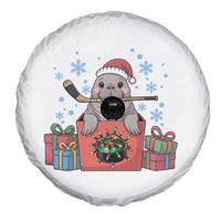 Santa Seal Playing Ice Hockey Spare Tire Cover Funny Christmas Gift - Wonder Print Shop