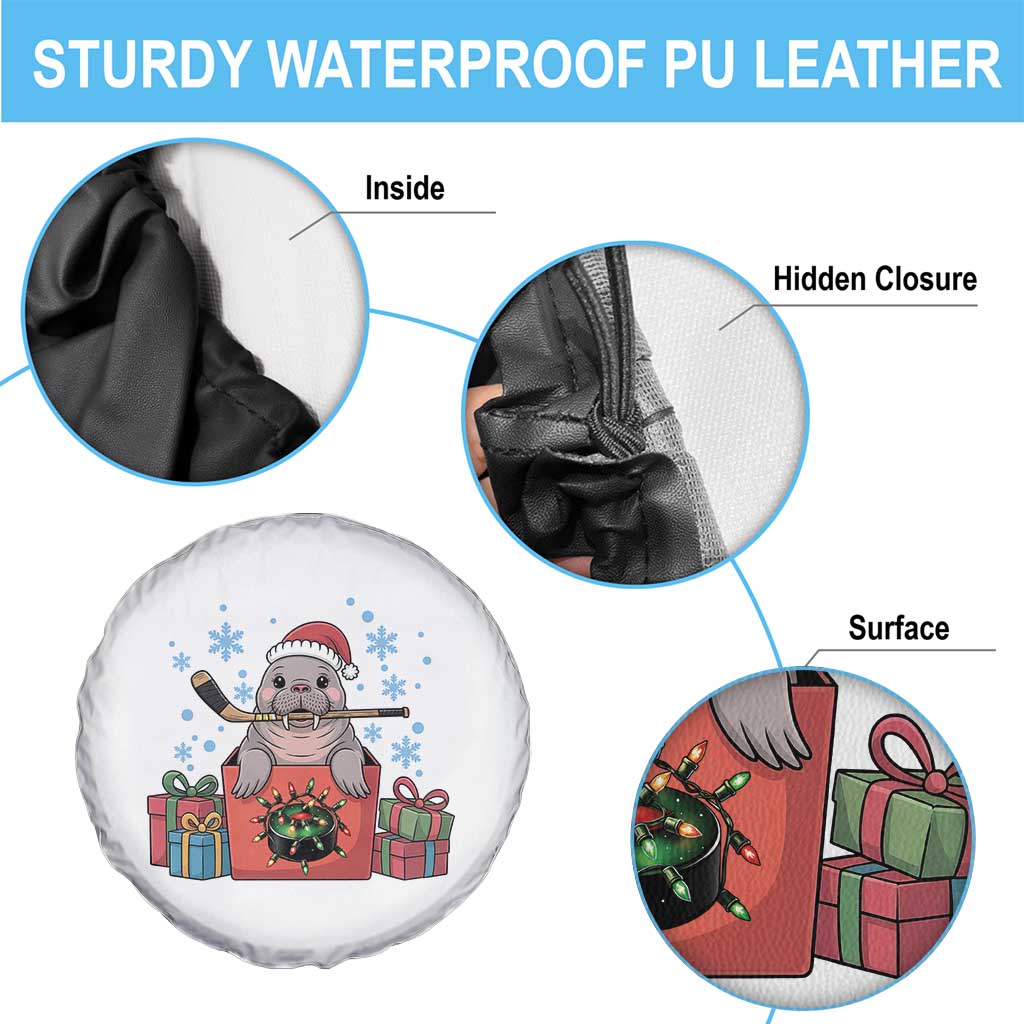 Santa Seal Playing Ice Hockey Spare Tire Cover Funny Christmas Gift - Wonder Print Shop