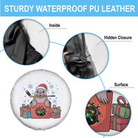 Santa Seal Playing Ice Hockey Spare Tire Cover Funny Christmas Gift - Wonder Print Shop