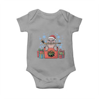 Santa Seal Playing Ice Hockey Baby Onesie Funny Christmas Gift - Wonder Print Shop
