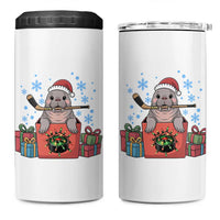 Santa Seal Playing Ice Hockey 4 in 1 Can Cooler Tumbler Funny Christmas Gift - Wonder Print Shop