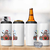 Santa Seal Playing Ice Hockey 4 in 1 Can Cooler Tumbler Funny Christmas Gift - Wonder Print Shop