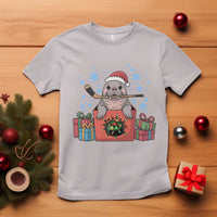 Santa Seal Playing Ice Hockey T Shirt Funny Christmas Gift - Wonder Print Shop