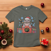 Santa Seal Playing Ice Hockey T Shirt Funny Christmas Gift - Wonder Print Shop