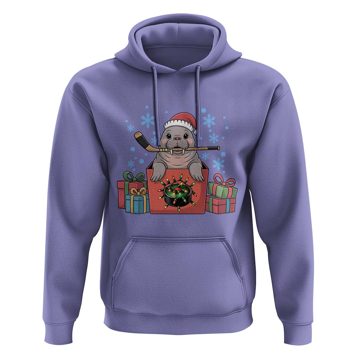 Santa Seal Playing Ice Hockey Hoodie Funny Christmas Gift - Wonder Print Shop