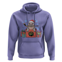 Santa Seal Playing Ice Hockey Hoodie Funny Christmas Gift - Wonder Print Shop