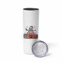 Santa Seal Playing Ice Hockey Skinny Tumbler Funny Christmas Gift - Wonder Print Shop