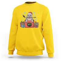Santa Seal Playing Ice Hockey Sweatshirt Funny Christmas Gift - Wonder Print Shop