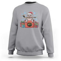 Santa Seal Playing Ice Hockey Sweatshirt Funny Christmas Gift - Wonder Print Shop