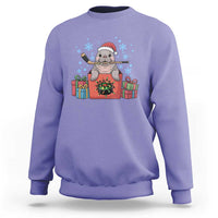 Santa Seal Playing Ice Hockey Sweatshirt Funny Christmas Gift - Wonder Print Shop