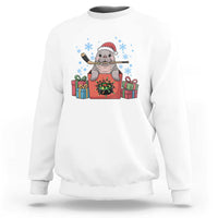 Santa Seal Playing Ice Hockey Sweatshirt Funny Christmas Gift - Wonder Print Shop