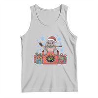 Santa Seal Playing Ice Hockey Tank Top Funny Christmas Gift - Wonder Print Shop