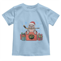 Santa Seal Playing Ice Hockey Toddler T Shirt Funny Christmas Gift - Wonder Print Shop