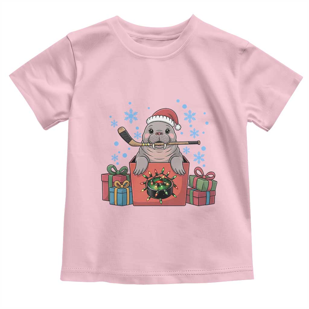 Santa Seal Playing Ice Hockey Toddler T Shirt Funny Christmas Gift - Wonder Print Shop
