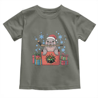 Santa Seal Playing Ice Hockey Toddler T Shirt Funny Christmas Gift - Wonder Print Shop