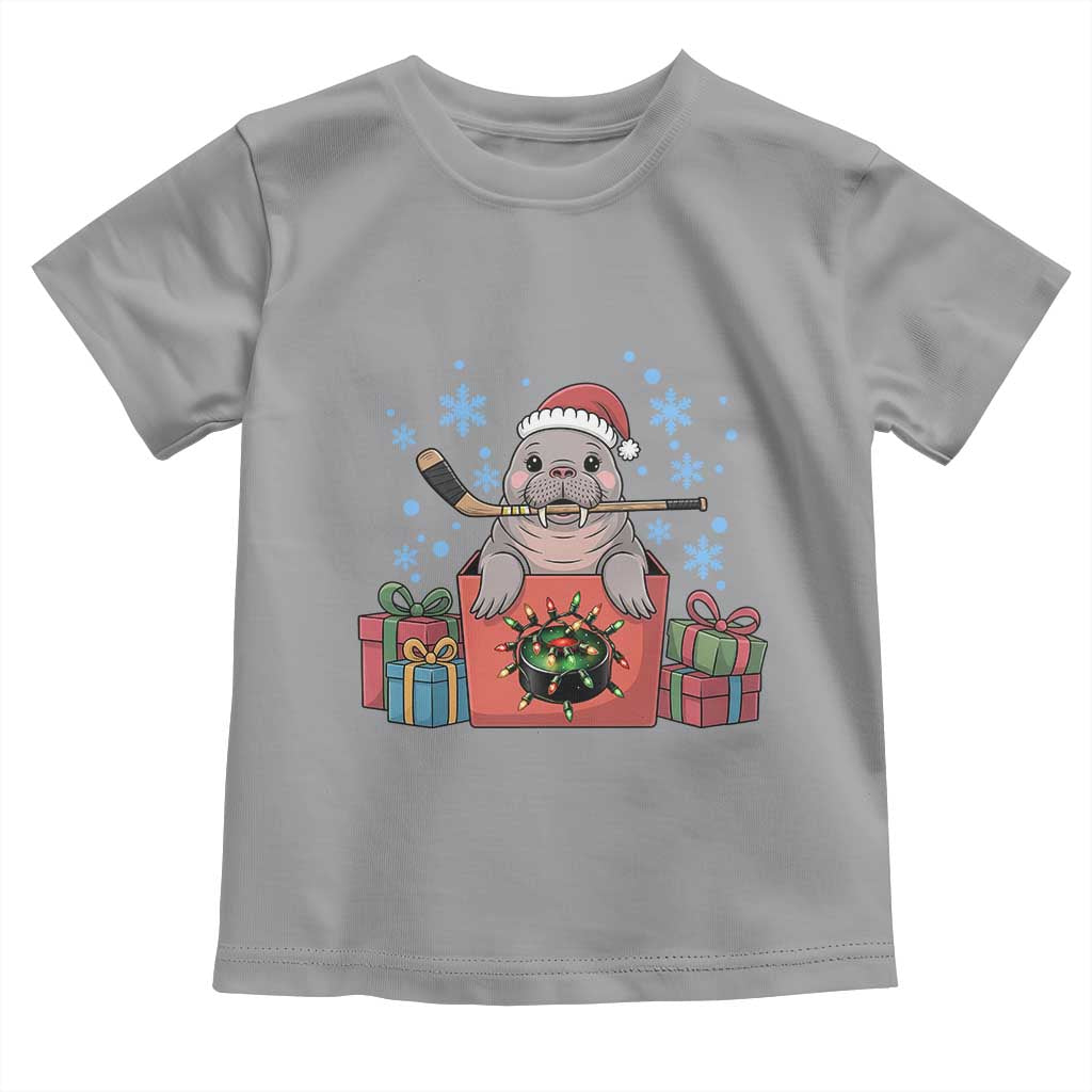 Santa Seal Playing Ice Hockey Toddler T Shirt Funny Christmas Gift - Wonder Print Shop