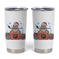 Santa Seal Playing Ice Hockey Tumbler Cup Funny Christmas Gift - Wonder Print Shop