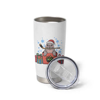 Santa Seal Playing Ice Hockey Tumbler Cup Funny Christmas Gift - Wonder Print Shop