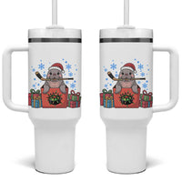 Santa Seal Playing Ice Hockey Tumbler With Handle Funny Christmas Gift - Wonder Print Shop