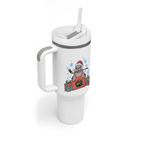 Santa Seal Playing Ice Hockey Tumbler With Handle Funny Christmas Gift - Wonder Print Shop