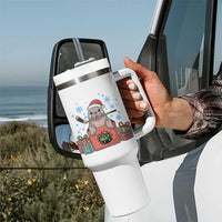 Santa Seal Playing Ice Hockey Tumbler With Handle Funny Christmas Gift - Wonder Print Shop