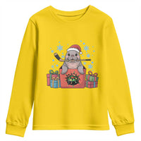 Santa Seal Playing Ice Hockey Youth Sweatshirt Funny Christmas Gift - Wonder Print Shop