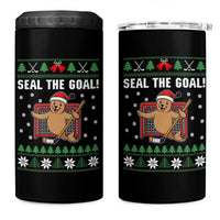 Funny Seal The Goal 4 in 1 Can Cooler Tumbler Goalie Ice Hockey Player Gift - Wonder Print Shop