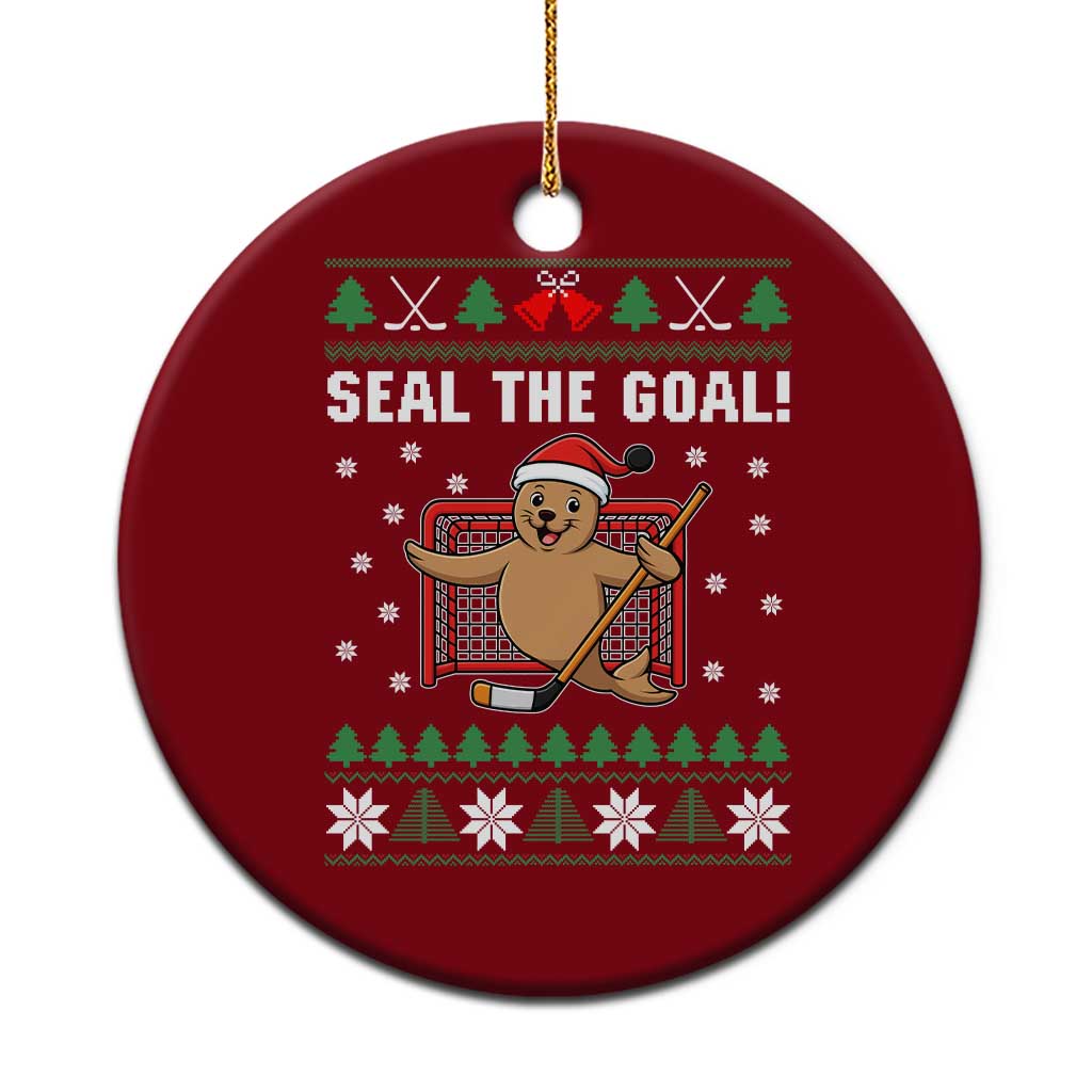 Funny Seal The Goal Ceramic Ornament Goalie Ice Hockey Player Gift - Wonder Print Shop