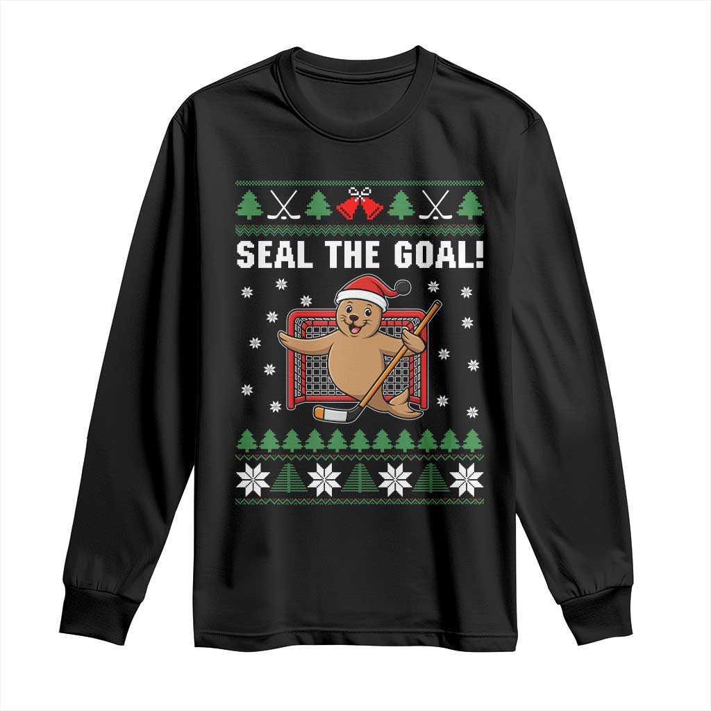 Funny Seal The Goal Long Sleeve Shirt Goalie Ice Hockey Player Gift - Wonder Print Shop