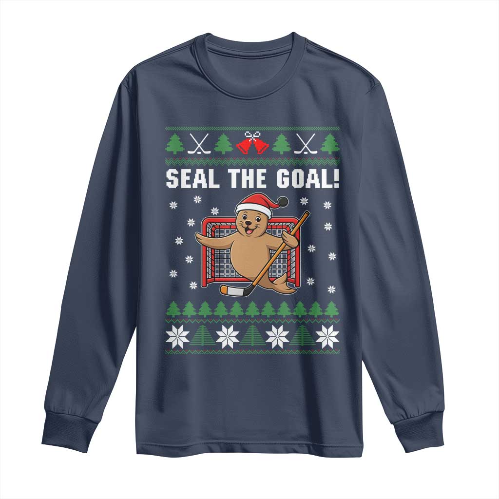 Funny Seal The Goal Long Sleeve Shirt Goalie Ice Hockey Player Gift - Wonder Print Shop