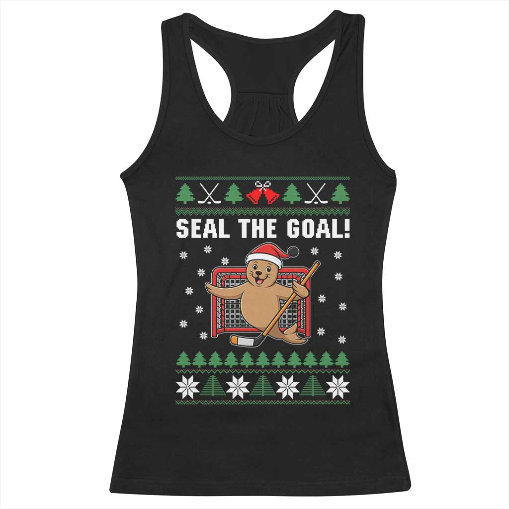 Funny Seal The Goal Racerback Tank Top Goalie Ice Hockey Player Gift - Wonder Print Shop