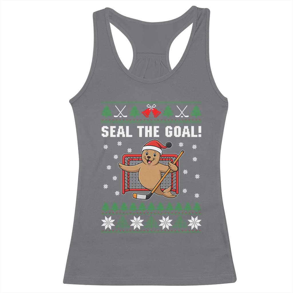 Funny Seal The Goal Racerback Tank Top Goalie Ice Hockey Player Gift - Wonder Print Shop