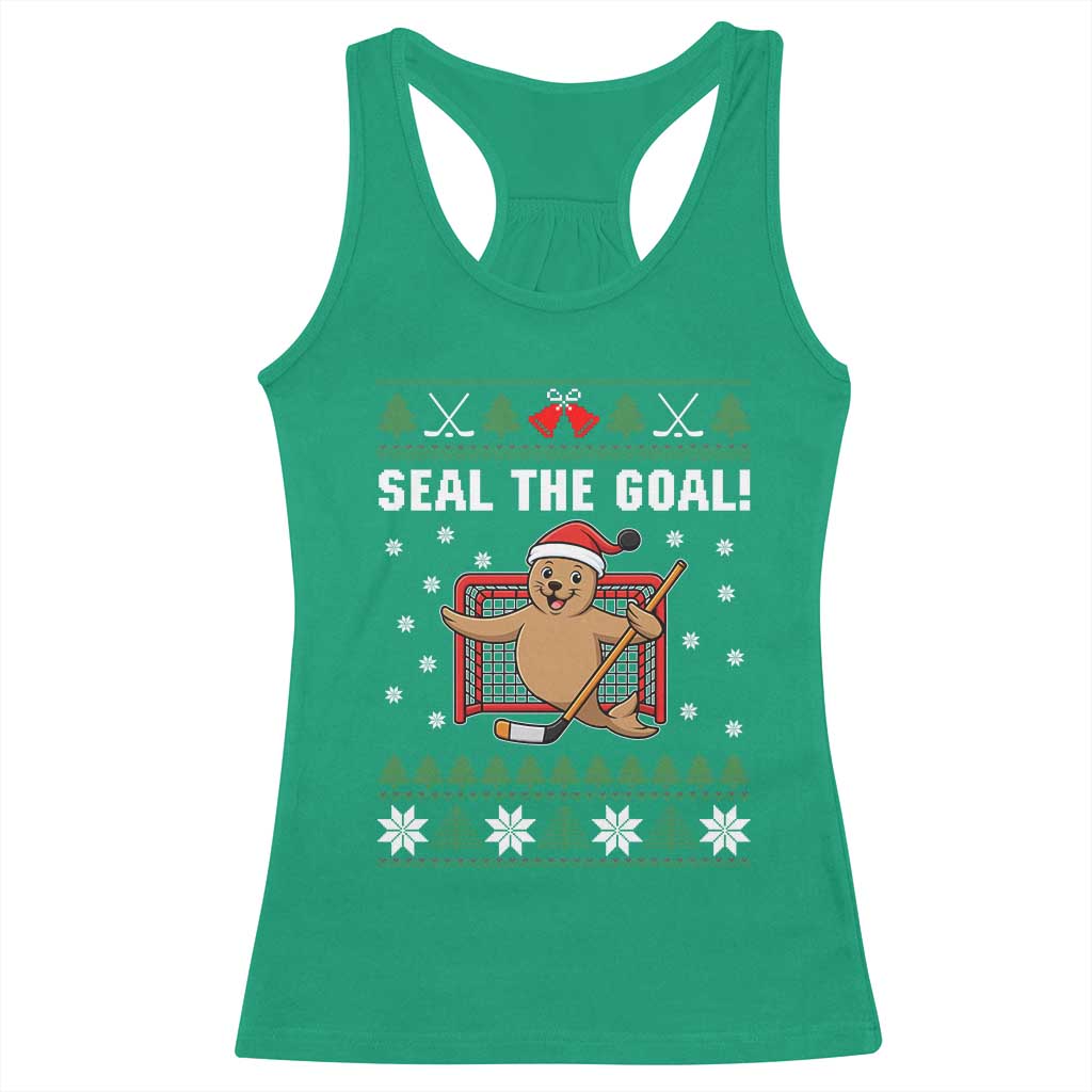 Funny Seal The Goal Racerback Tank Top Goalie Ice Hockey Player Gift - Wonder Print Shop