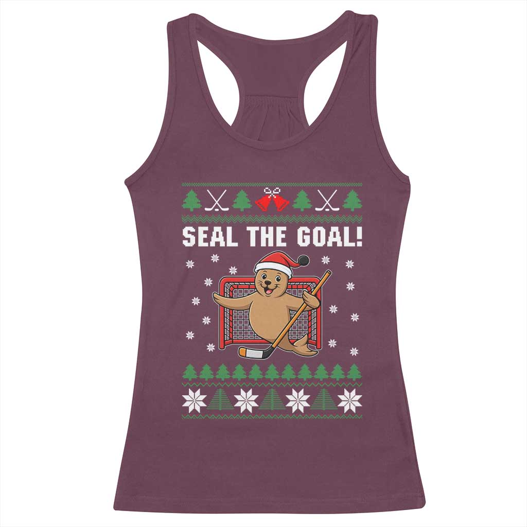 Funny Seal The Goal Racerback Tank Top Goalie Ice Hockey Player Gift - Wonder Print Shop