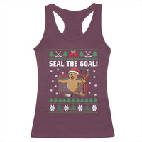 Funny Seal The Goal Racerback Tank Top Goalie Ice Hockey Player Gift - Wonder Print Shop