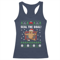 Funny Seal The Goal Racerback Tank Top Goalie Ice Hockey Player Gift - Wonder Print Shop