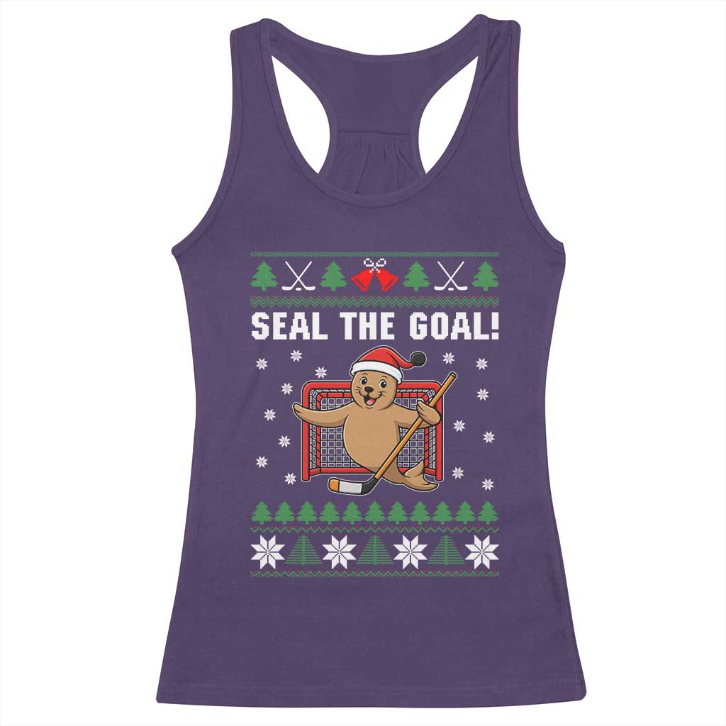 Funny Seal The Goal Racerback Tank Top Goalie Ice Hockey Player Gift - Wonder Print Shop