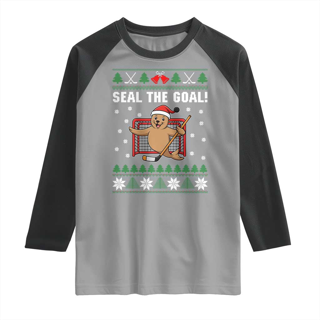 Funny Seal The Goal Raglan Shirt Goalie Ice Hockey Player Gift - Wonder Print Shop