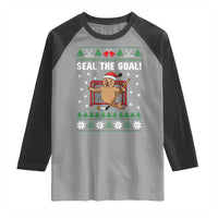 Funny Seal The Goal Raglan Shirt Goalie Ice Hockey Player Gift - Wonder Print Shop